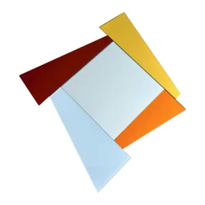 2007 Ettore Sottsass Colored Geometric Wall Mirror in White Red Orange Yellow for Glas Italia