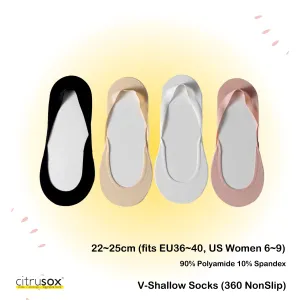 360° NonSlip V-Shallow No-Show Socks