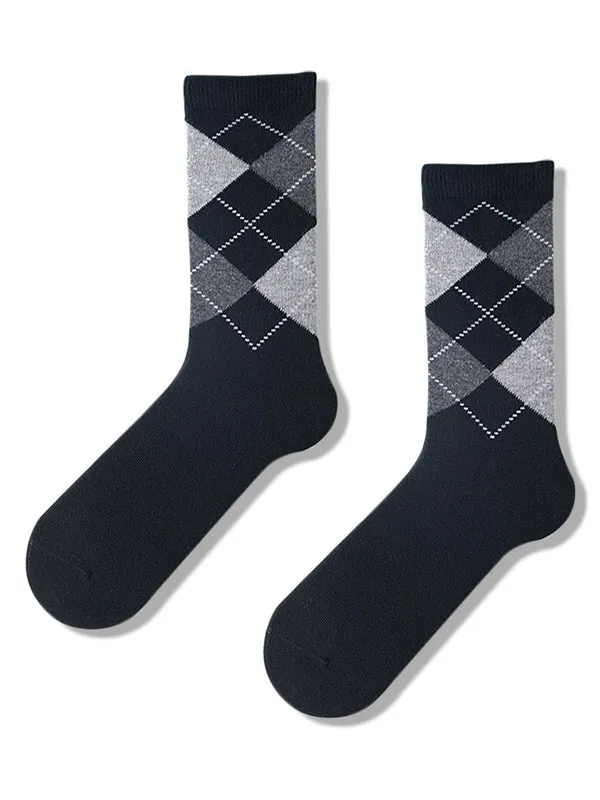 5 Pack Men's Textured Retro Calf Sock