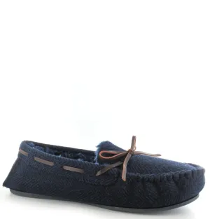 Arthur Navy Moccasin Slipper