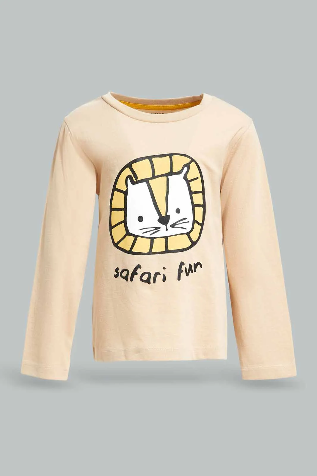 Baby Boys Beige Safari Fun Tiger T-Shirt