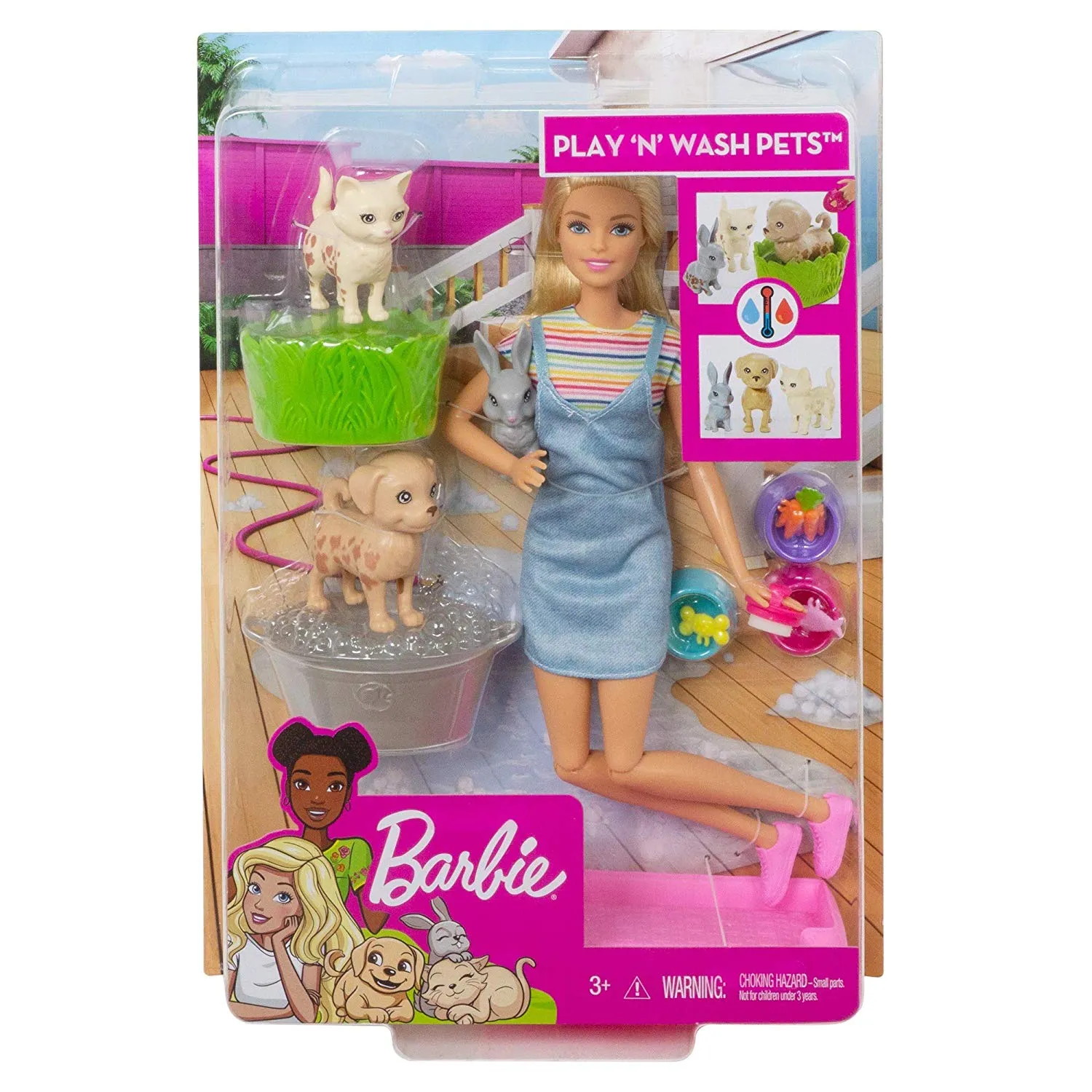 Barbie Plan 'N' Wash Pets Doll & Playset, Multicolor