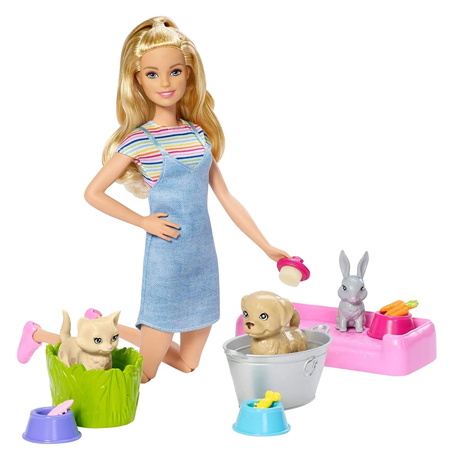 Barbie Plan 'N' Wash Pets Doll & Playset, Multicolor