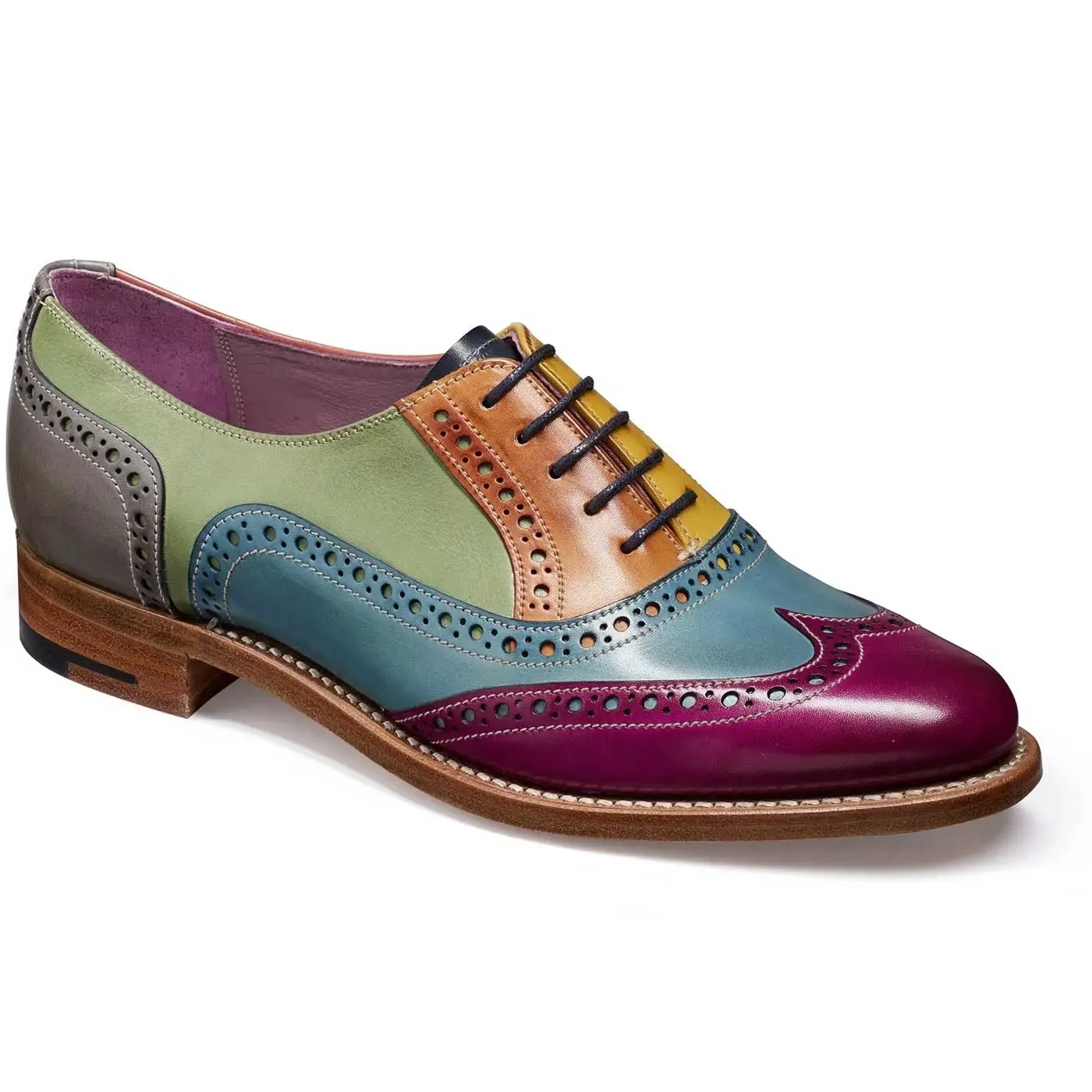 BARKER Fearne Shoes - Ladies Brogues - Multi Coloured Hand-Painted