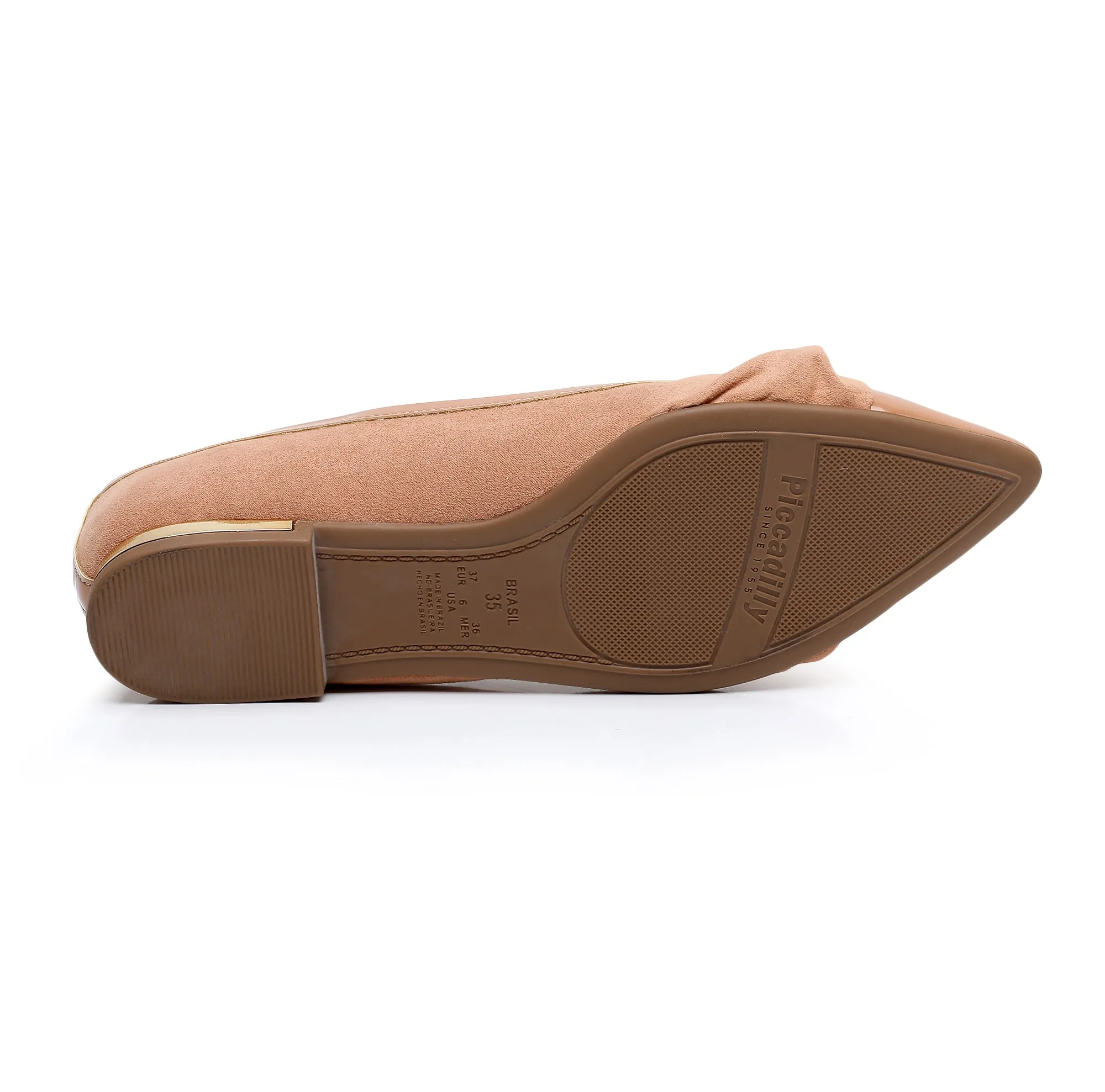 Beige Microfiber Flats for Women (274.059)