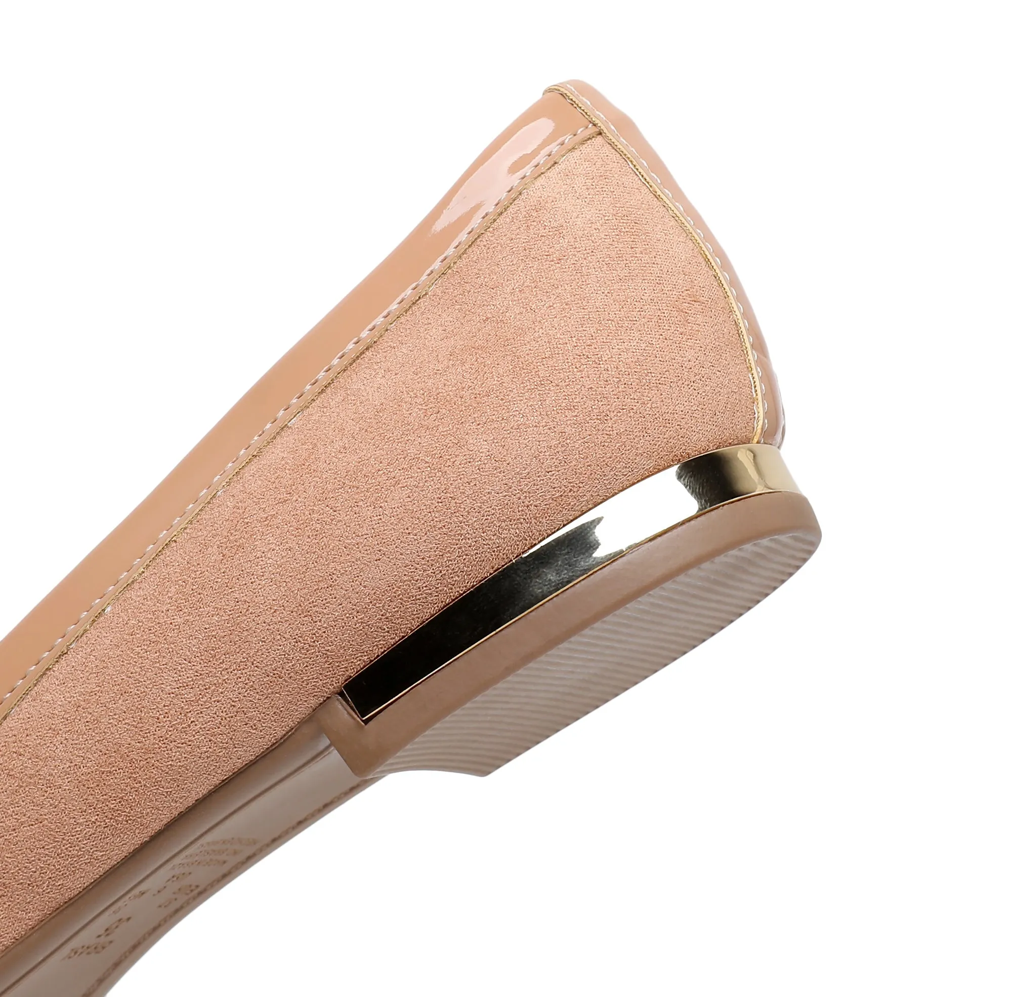 Beige Microfiber Flats for Women (274.059)