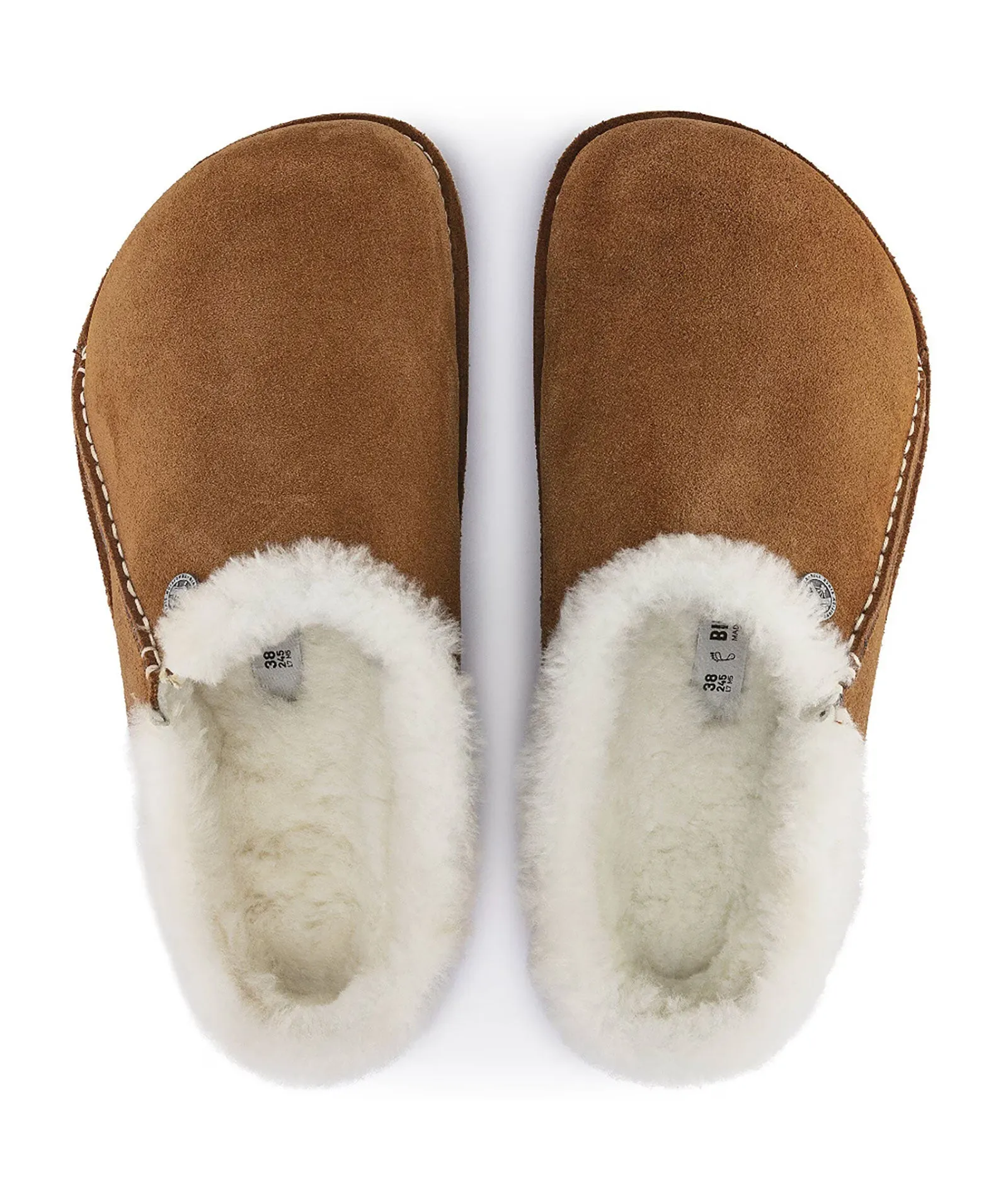 Birkenstock Zermatt Shearling Natural Slippers - Narrow Fit