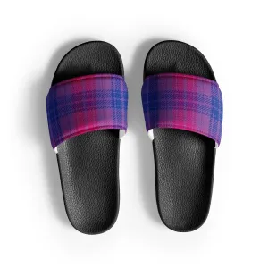 Bisexual Bi Pride Women's Slides Sandals in Plaid