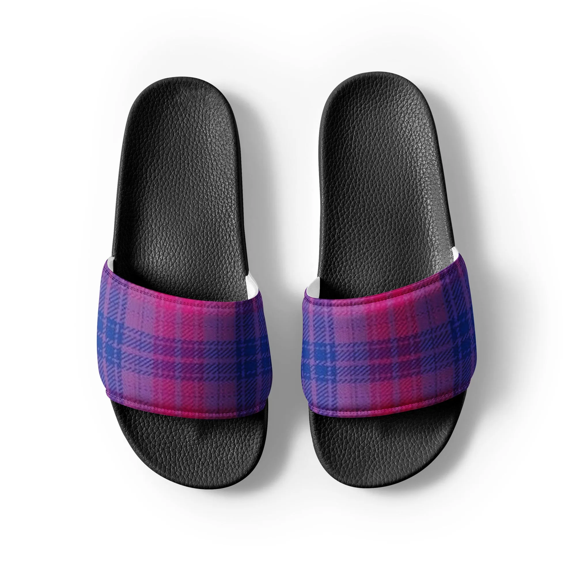 Bisexual Bi Pride Women's Slides Sandals in Plaid