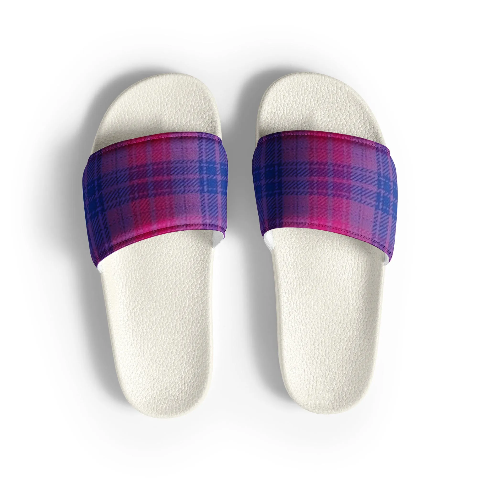 Bisexual Bi Pride Women's Slides Sandals in Plaid