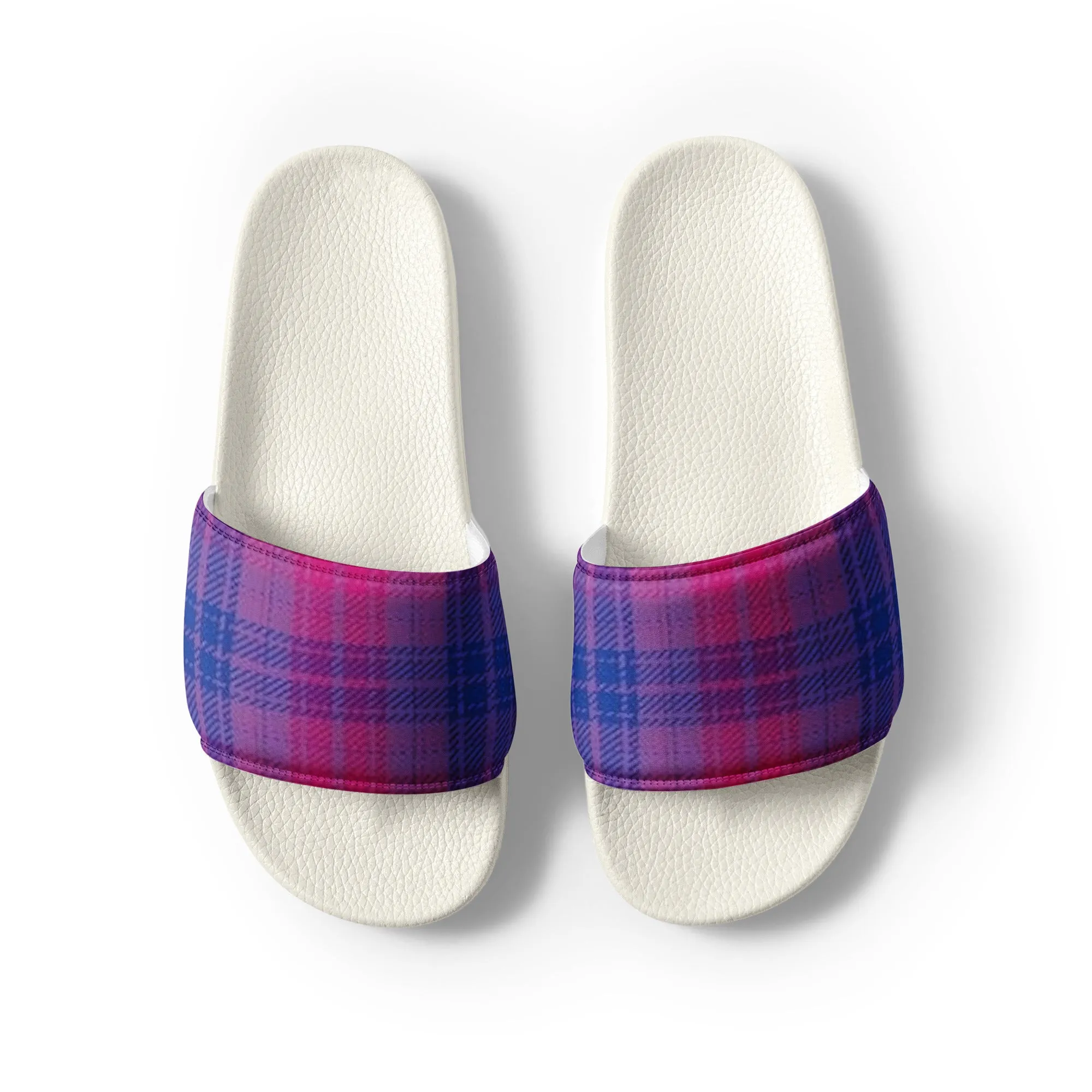 Bisexual Bi Pride Women's Slides Sandals in Plaid