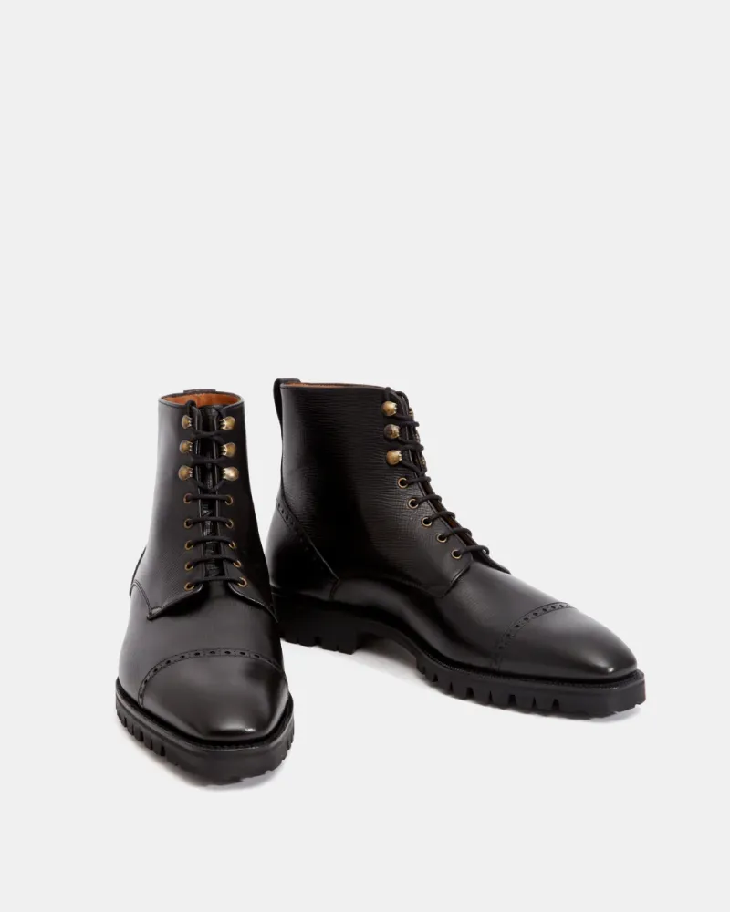 Black Alcazar Cap Toe Boot