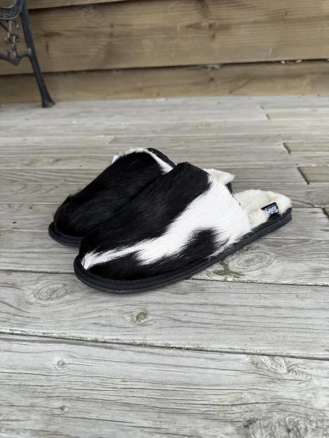 Black and White Calfskin Scuffs