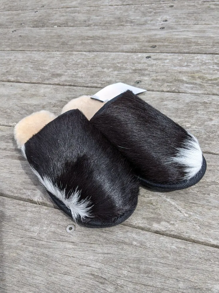 Black and White Calfskin Scuffs