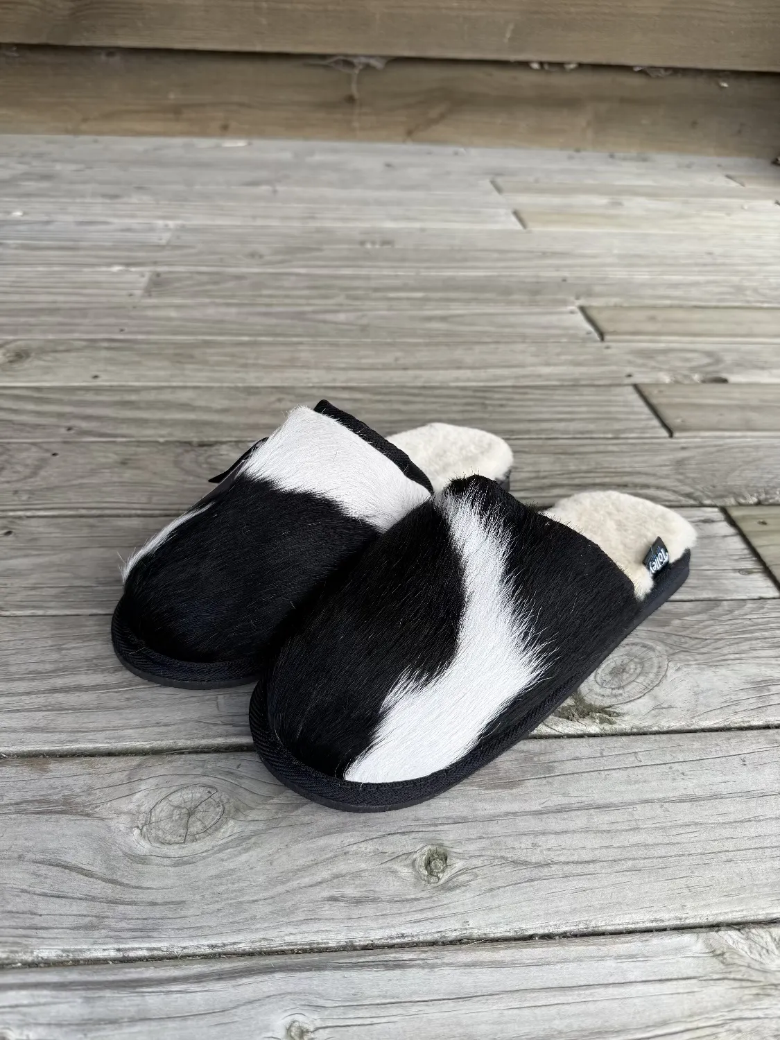 Black and White Calfskin Scuffs