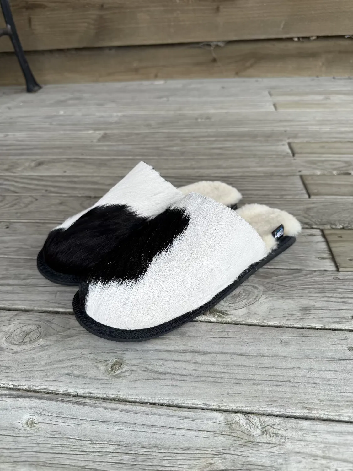 Black and White Calfskin Scuffs