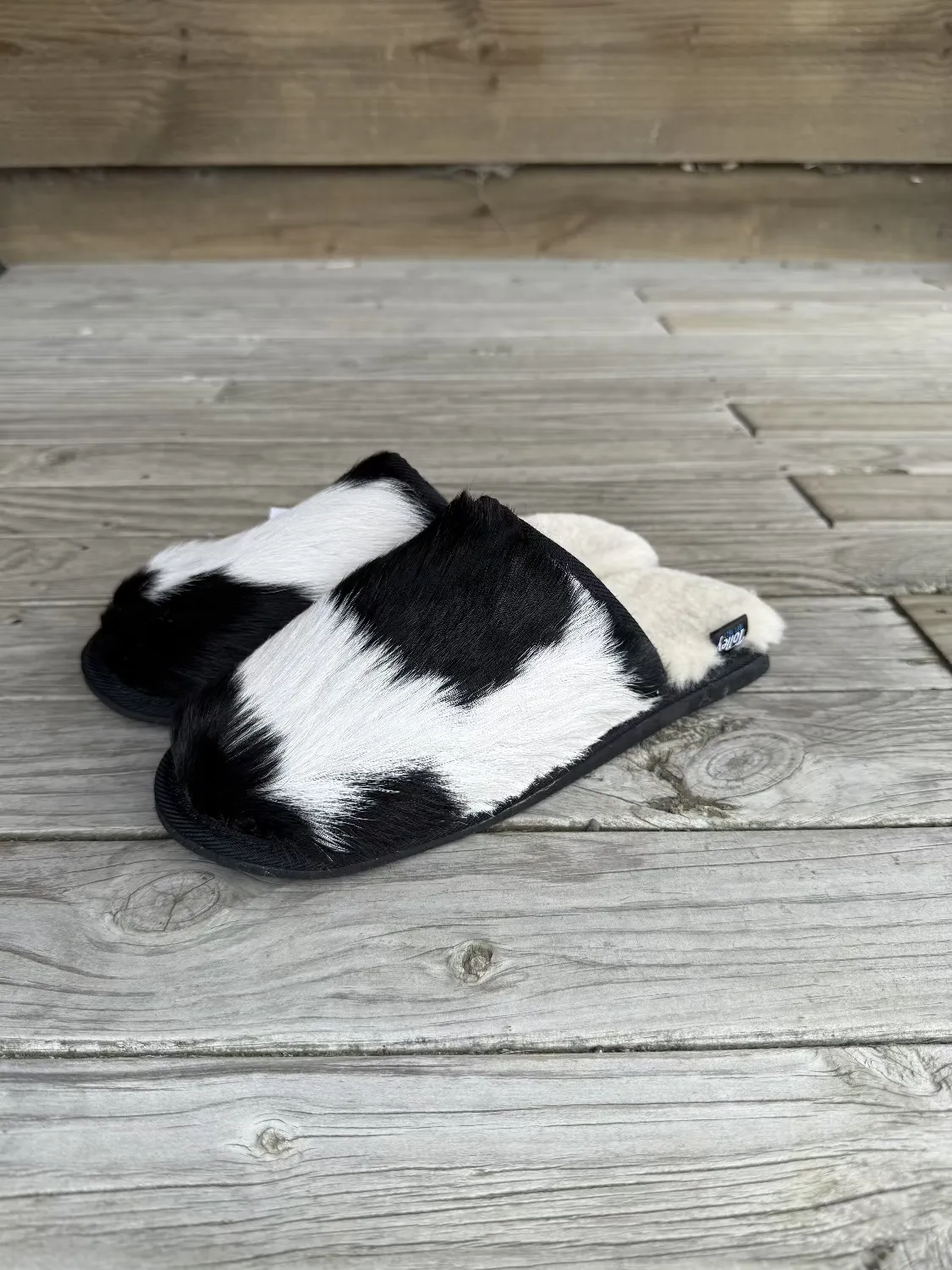 Black and White Calfskin Scuffs