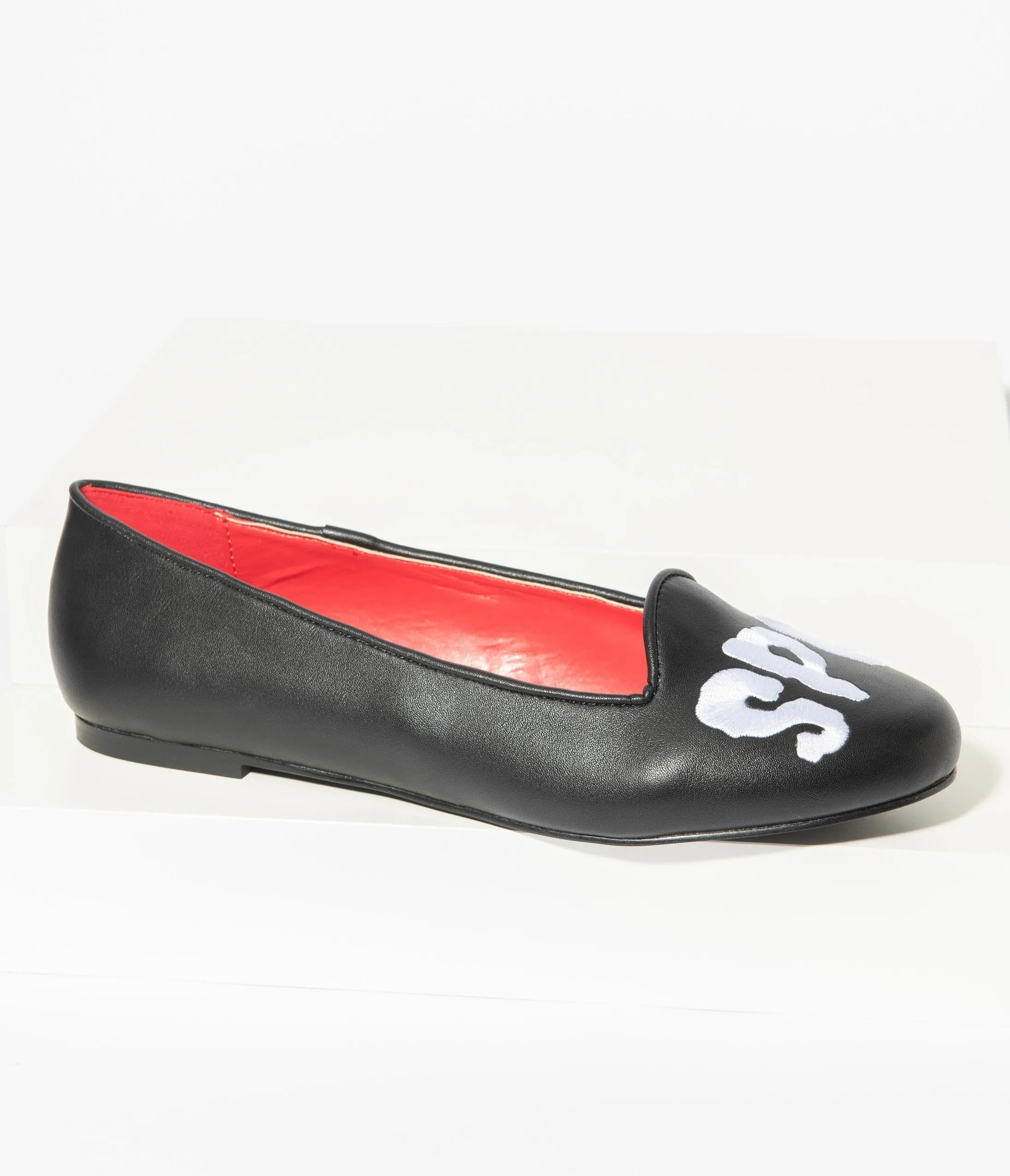 Black Leatherette Spooky Flats