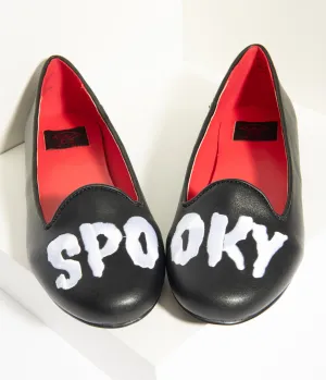 Black Leatherette Spooky Flats