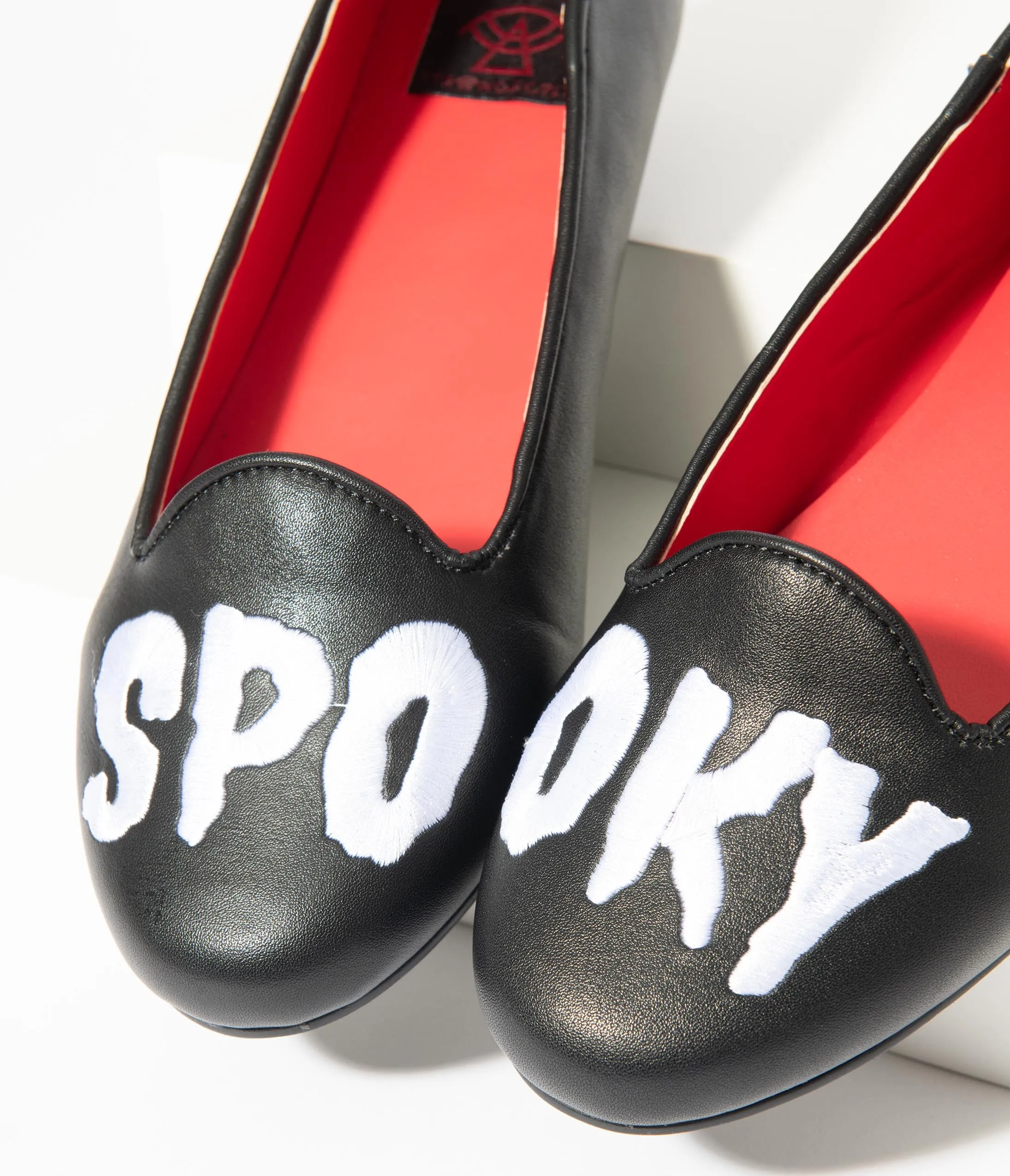 Black Leatherette Spooky Flats