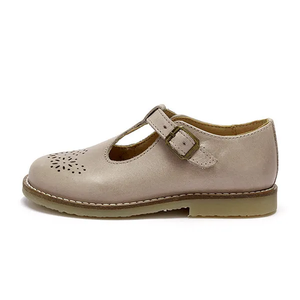 Blossom T-Bar Kids Shoe Mink Leather