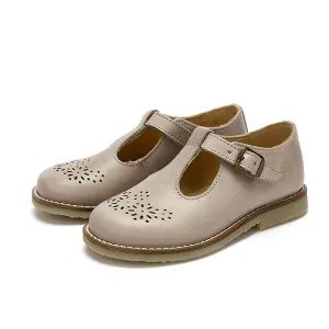 Blossom T-Bar Kids Shoe Mink Leather