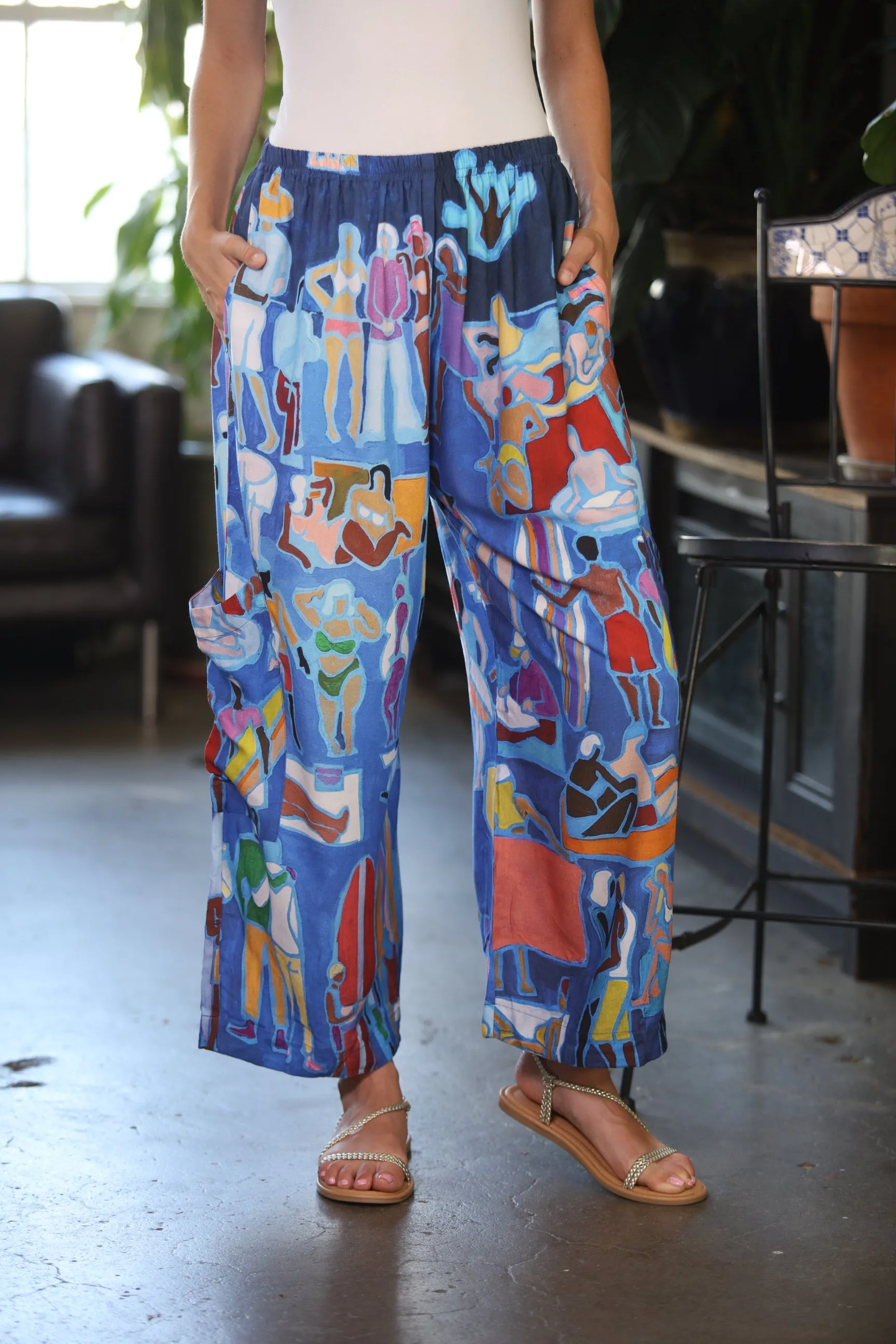 Blue Sunbathers Dorothea Rayon Pant