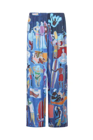 Blue Sunbathers Dorothea Rayon Pant