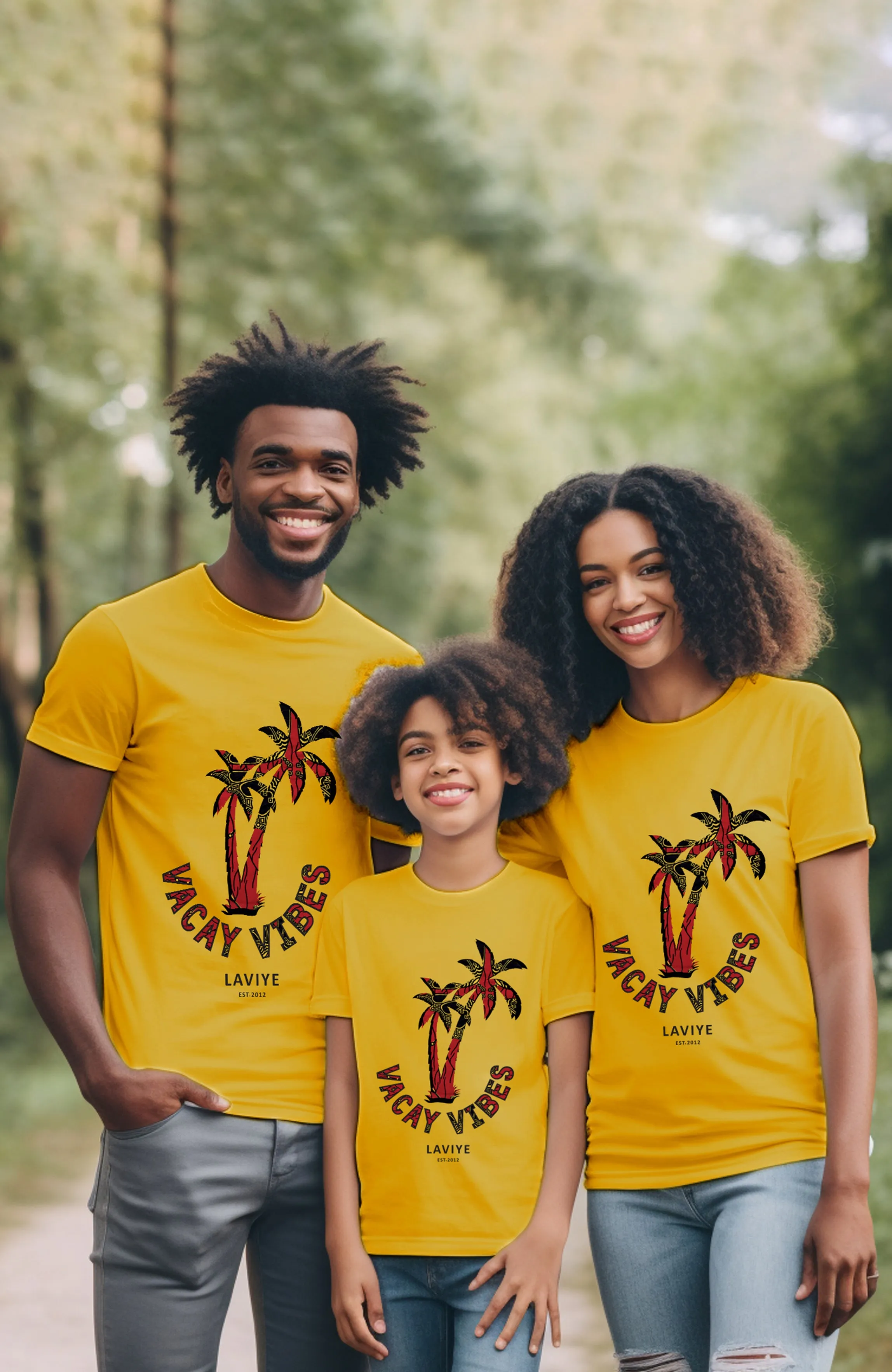 Boy's Mustard Vaycay Vibes African Print Kids T-Shirt Unisex | CALABAR