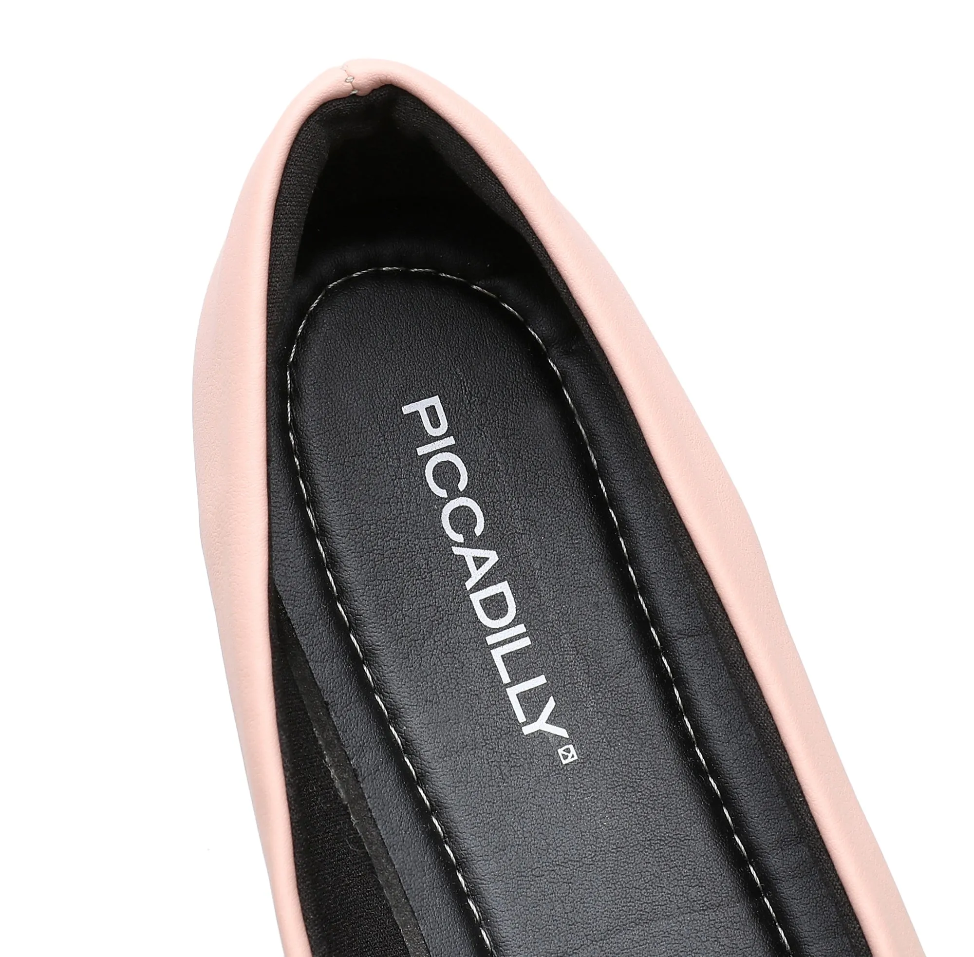 Charmed Strolls Pointed Toe Flats - Peach & Black  (274.078)