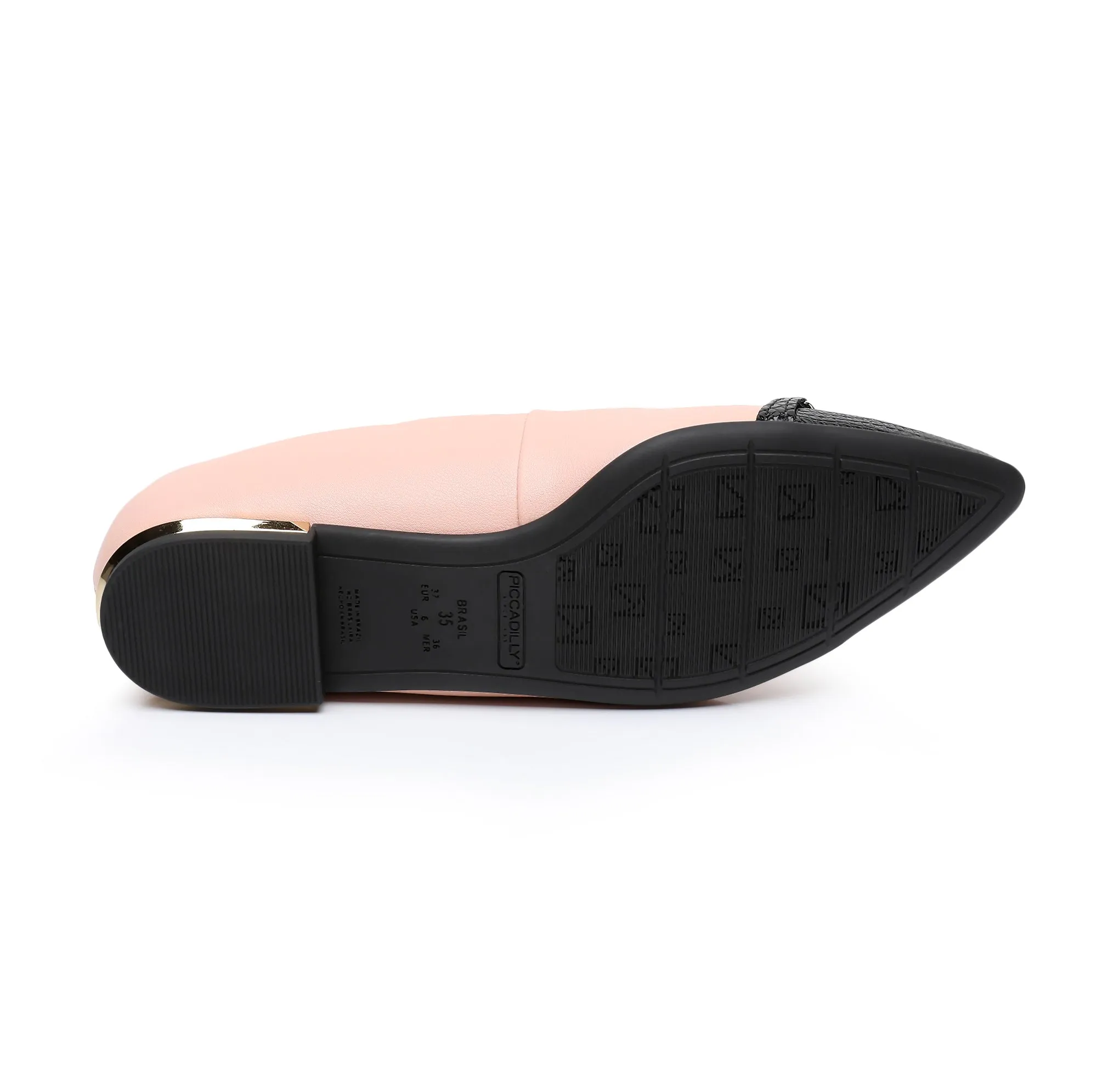 Charmed Strolls Pointed Toe Flats - Peach & Black  (274.078)