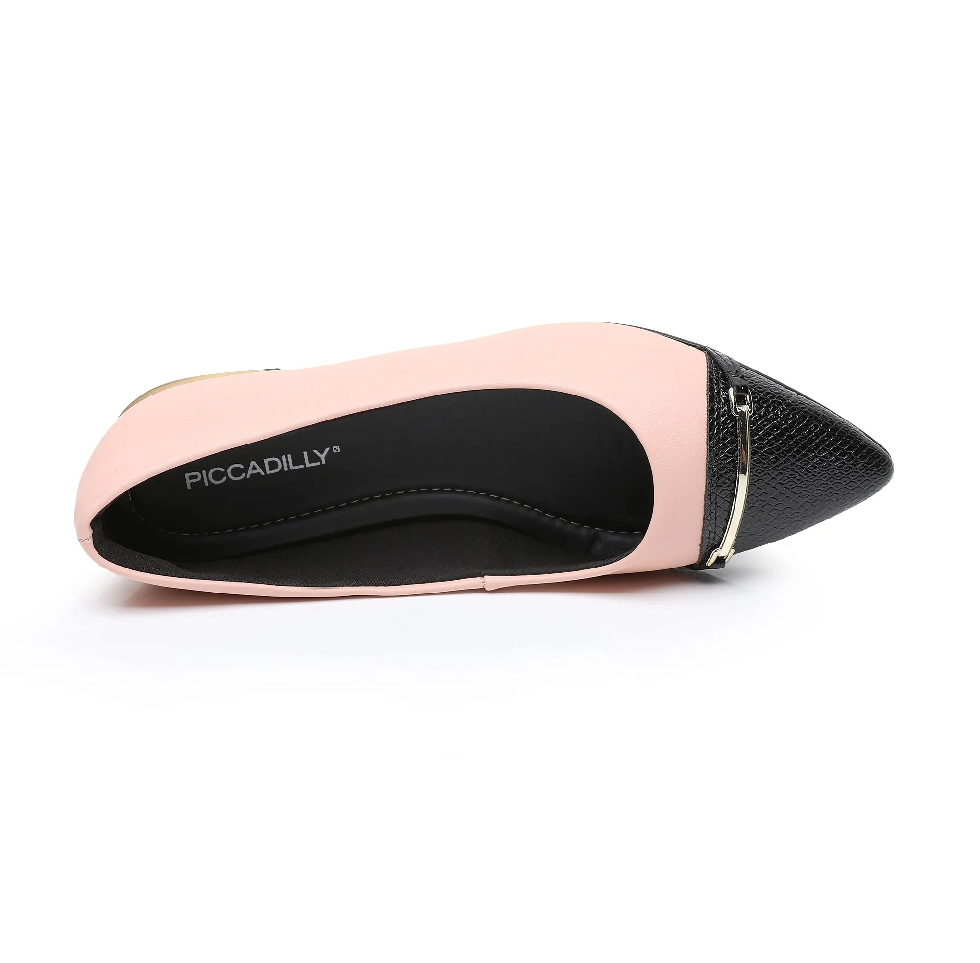 Charmed Strolls Pointed Toe Flats - Peach & Black  (274.078)