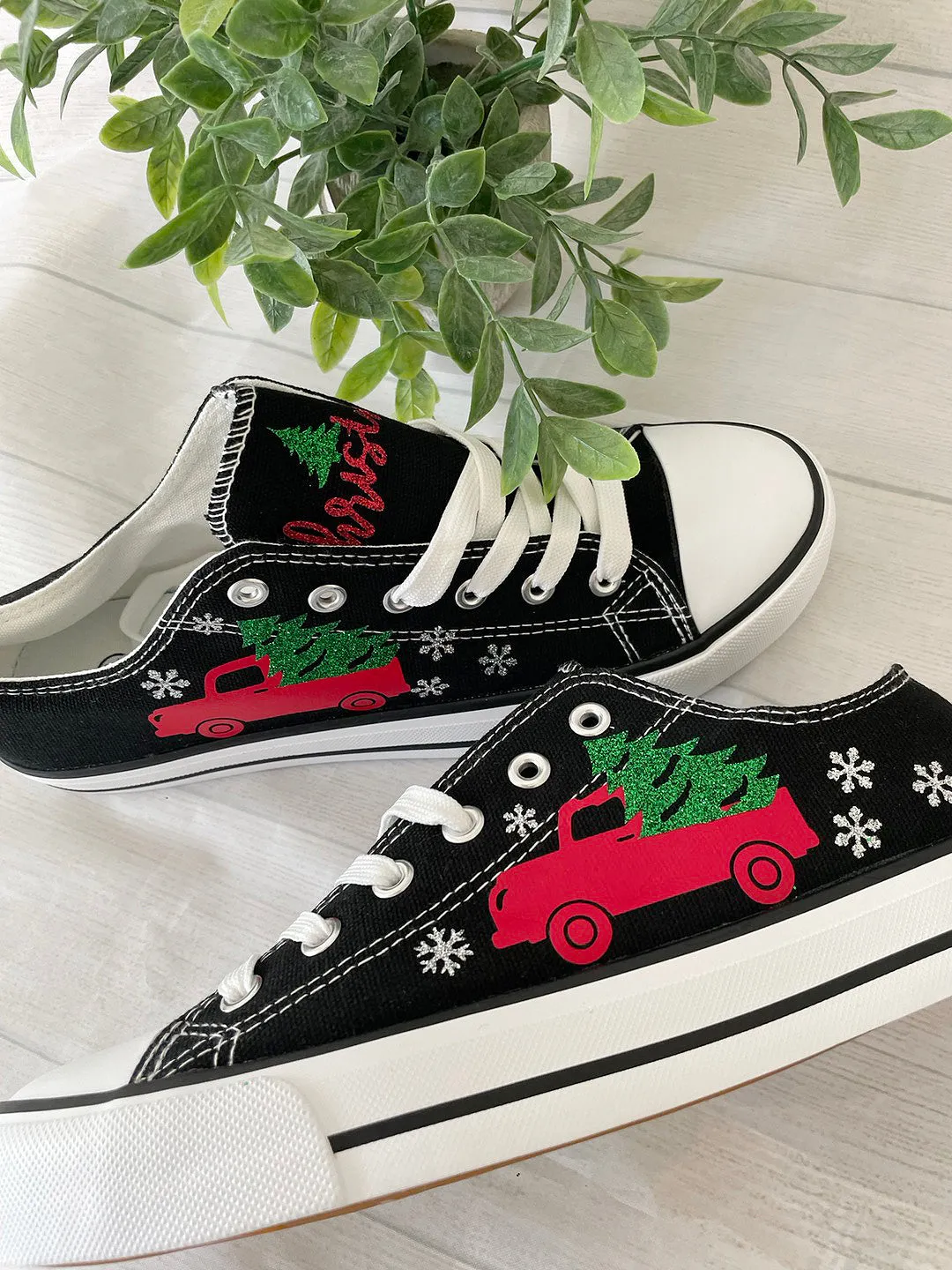 Christmas Shoes/Christmas truck shoes/Christmas Sneakers