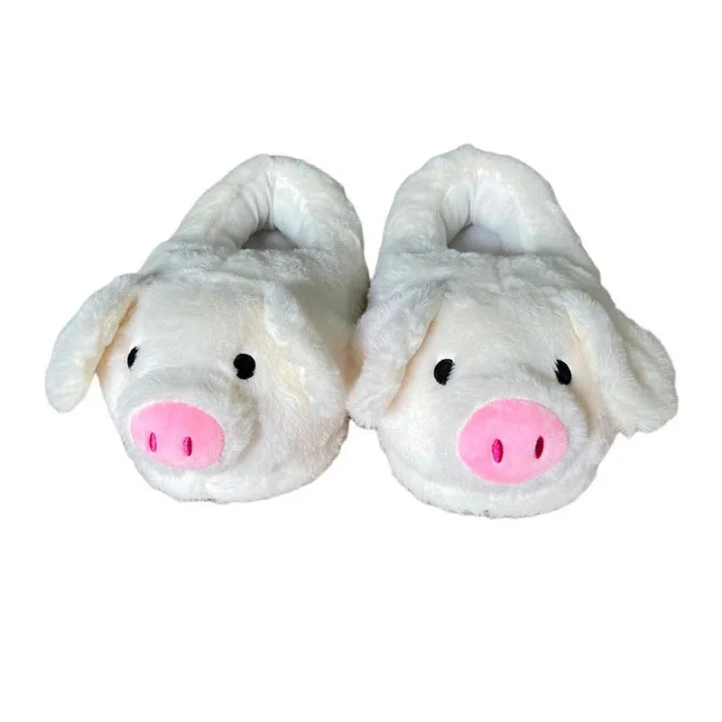 Cute Graffiti Pig Plush Slippers