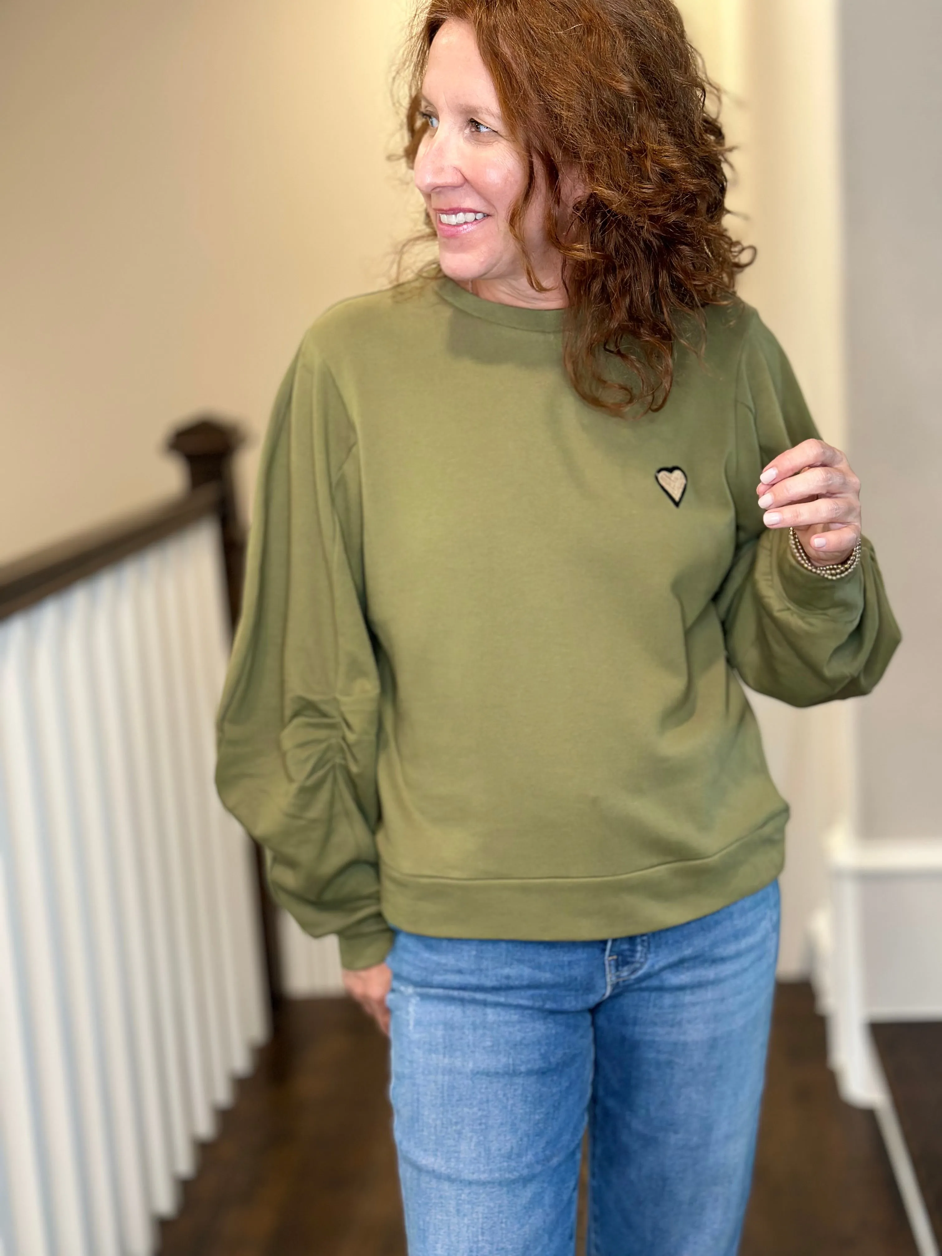 Emily Lovelock Jemma Sweatshirt in Sea Kelp