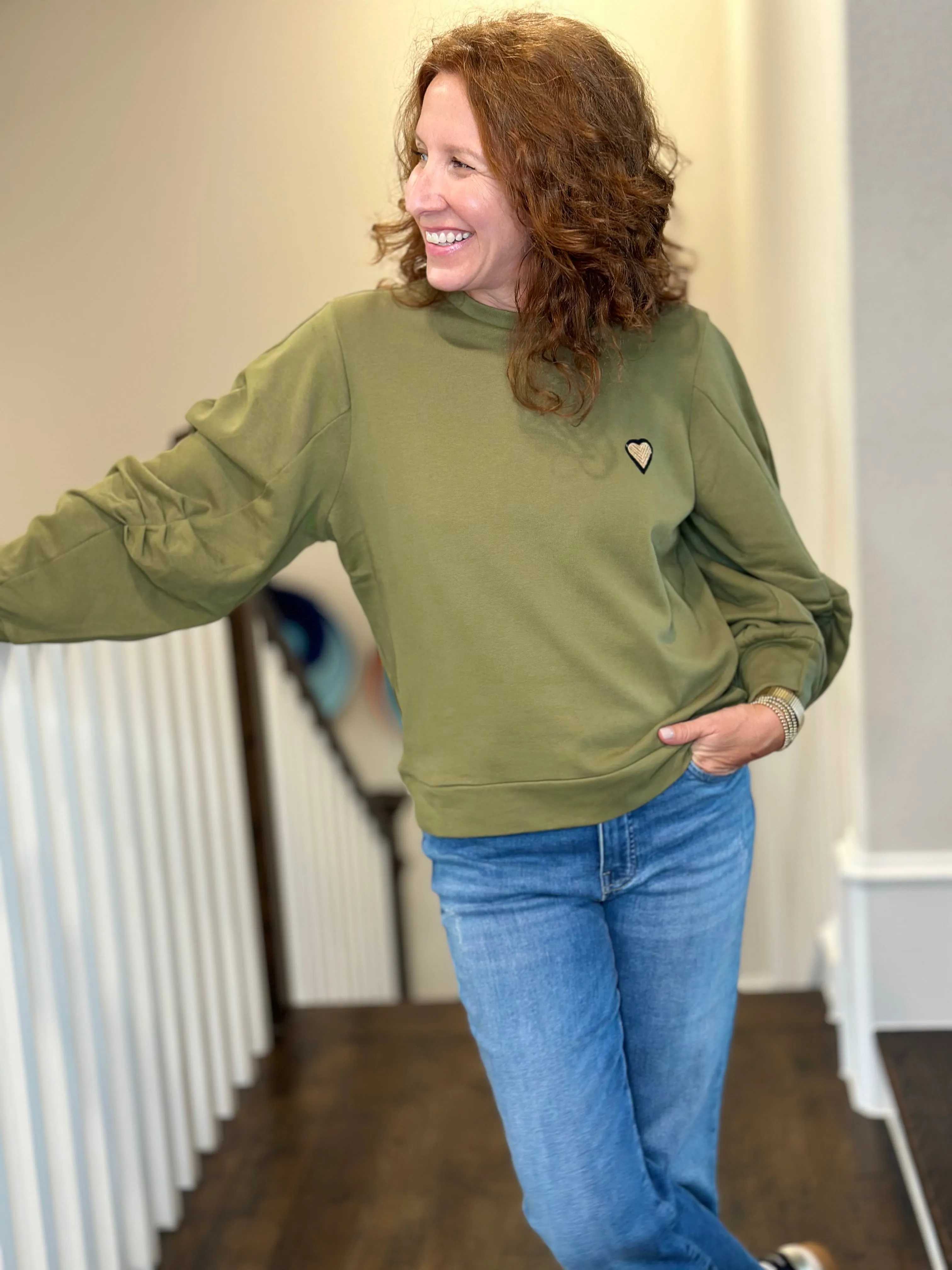 Emily Lovelock Jemma Sweatshirt in Sea Kelp