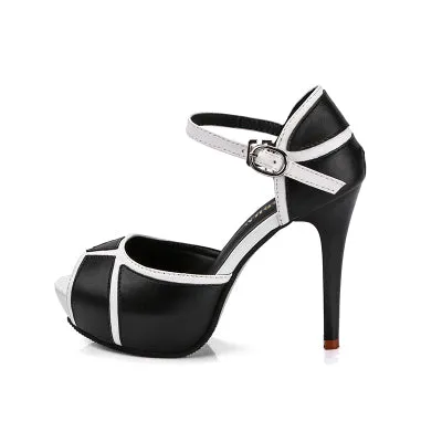 European Hollow Buckle High Heels Shoes