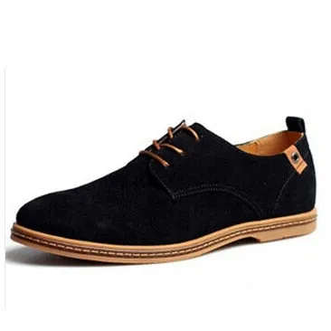 Fashion Suede Leather Casual Flat Lace Up Shoes