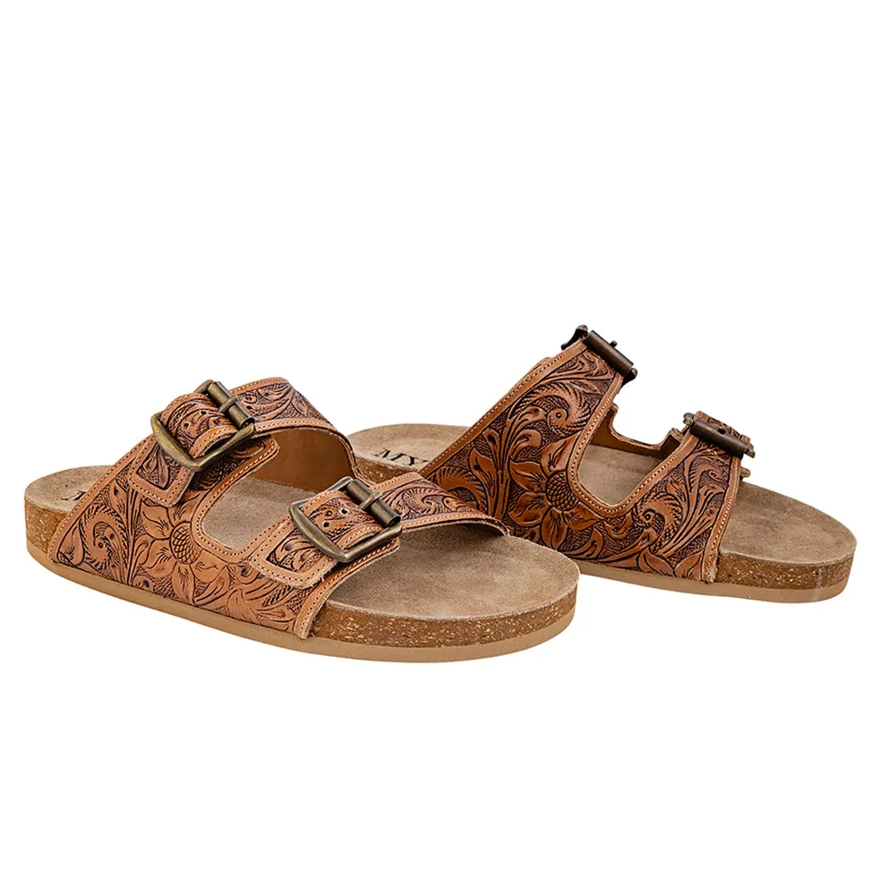 Footo Western Hand-Tooled Sandals