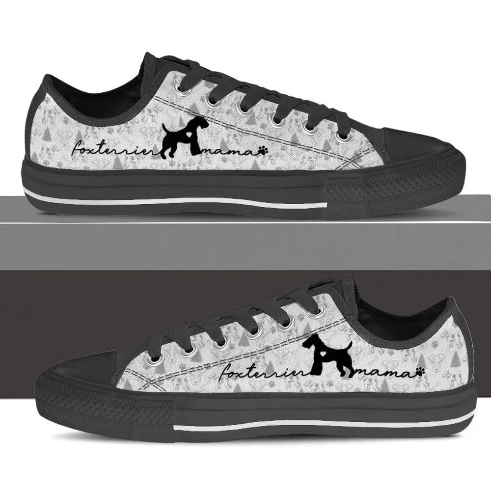 Fox Terrier Low Top Shoes, Dog Printed Shoes, Canvas Shoes For Men, Women