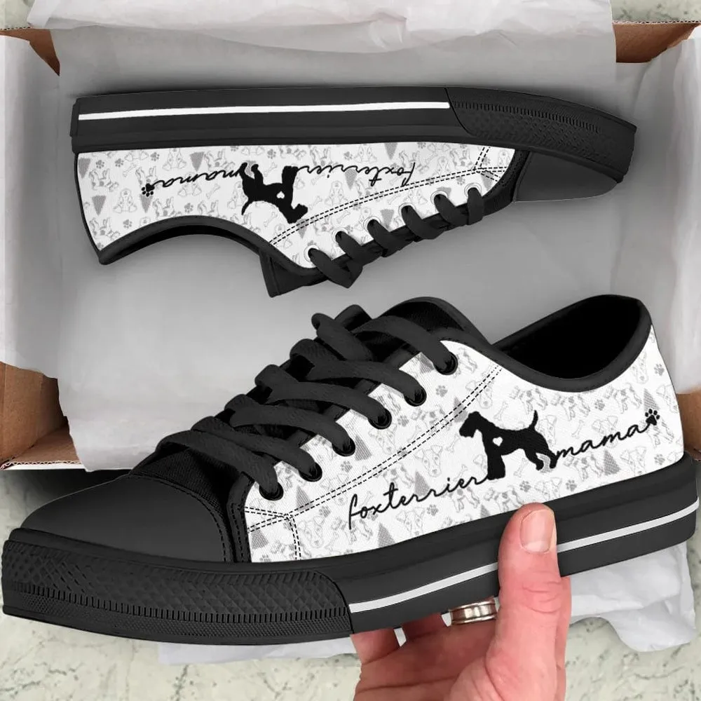 Fox Terrier Low Top Shoes, Dog Printed Shoes, Canvas Shoes For Men, Women