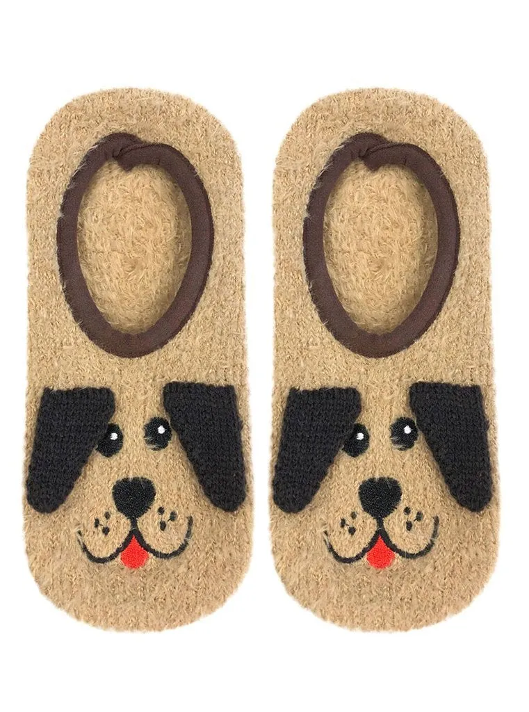 Fuzzy Dog Slippers