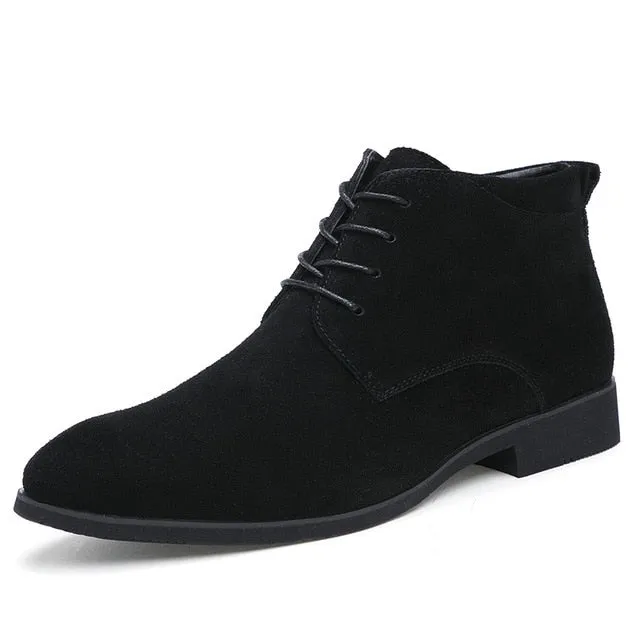 Genuine Leather Breathable High Top Ankle Boots