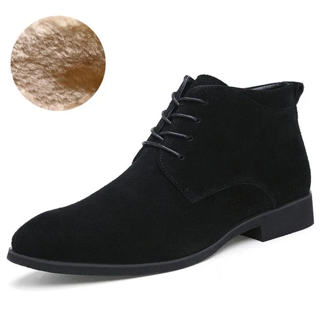 Genuine Leather Breathable High Top Ankle Boots