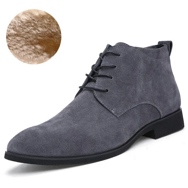 Genuine Leather Breathable High Top Ankle Boots