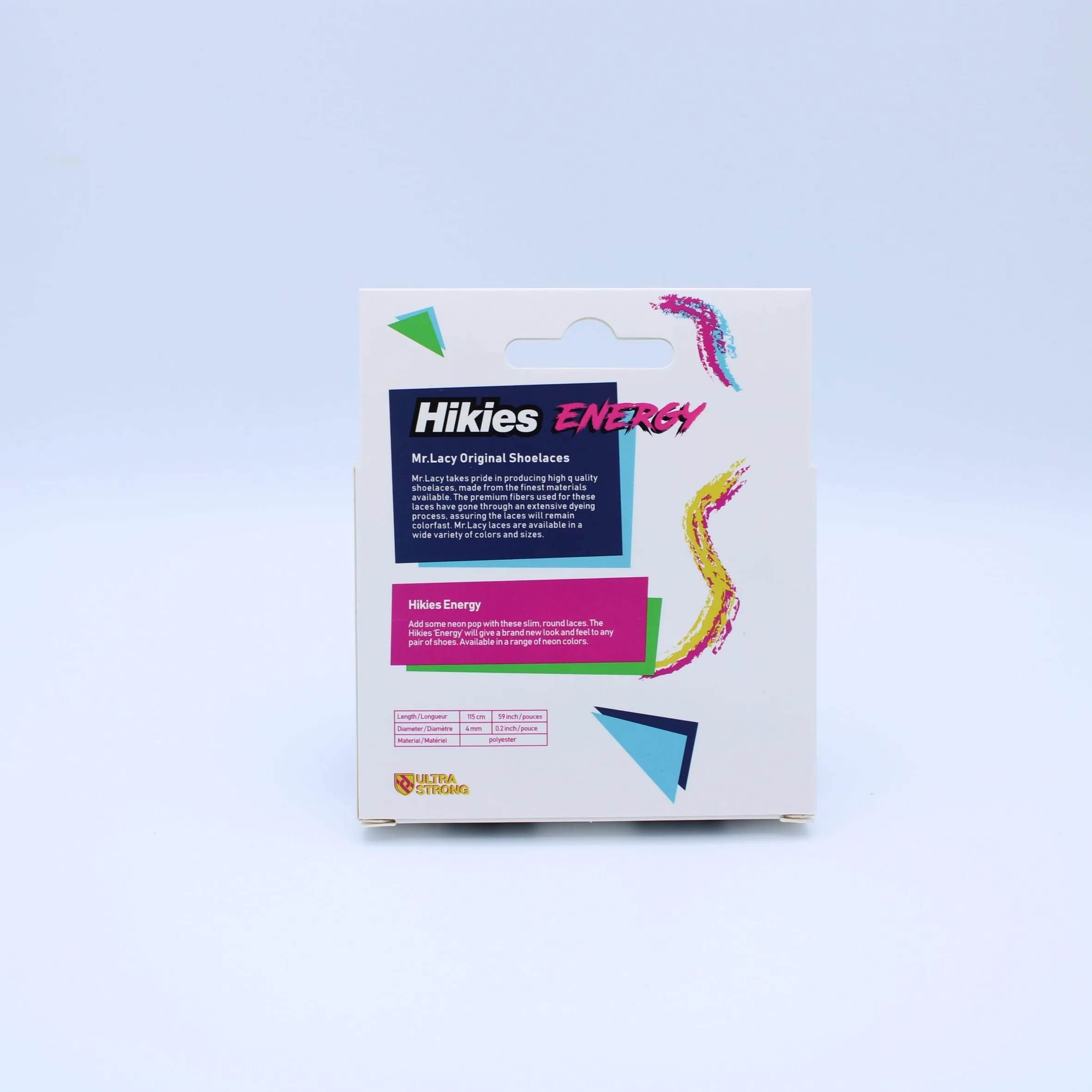 Hikies ENERGY Round Laces · Neon Pink/Mellow Blue