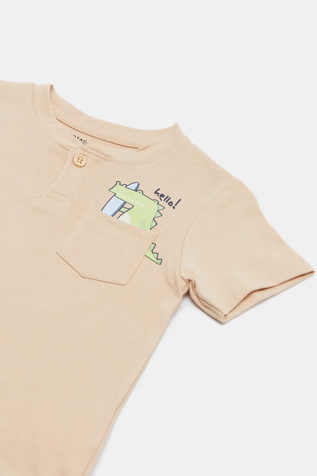 Infant Boys Cream Pocket Henley