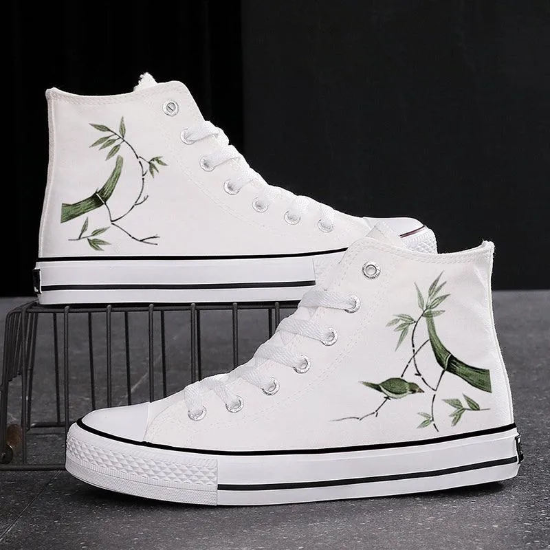 Ink High-top Canvas Sneakers for Couples Stylish and Comfortable