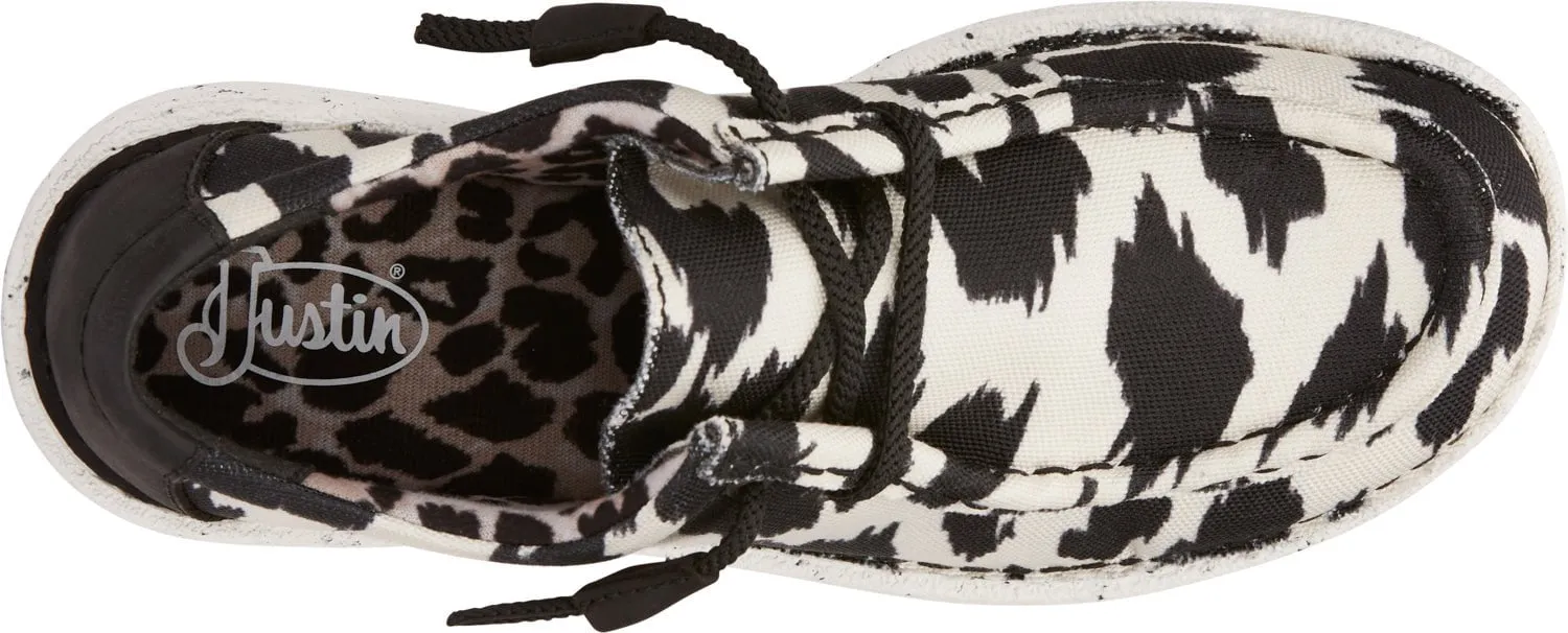 Justin Sneakers Womens Cowhide Print Hazer Canvas Slip-On Shoes