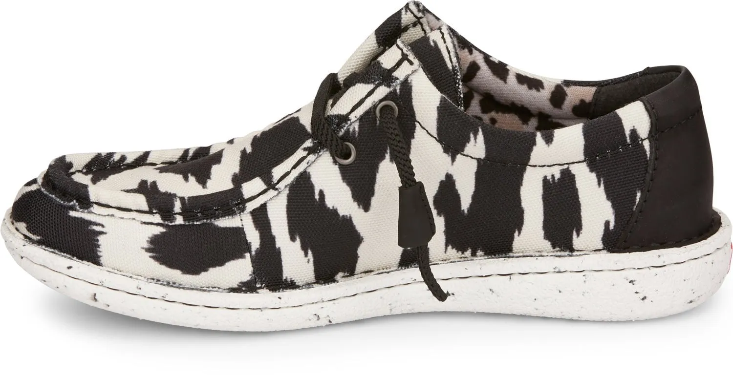 Justin Sneakers Womens Cowhide Print Hazer Canvas Slip-On Shoes